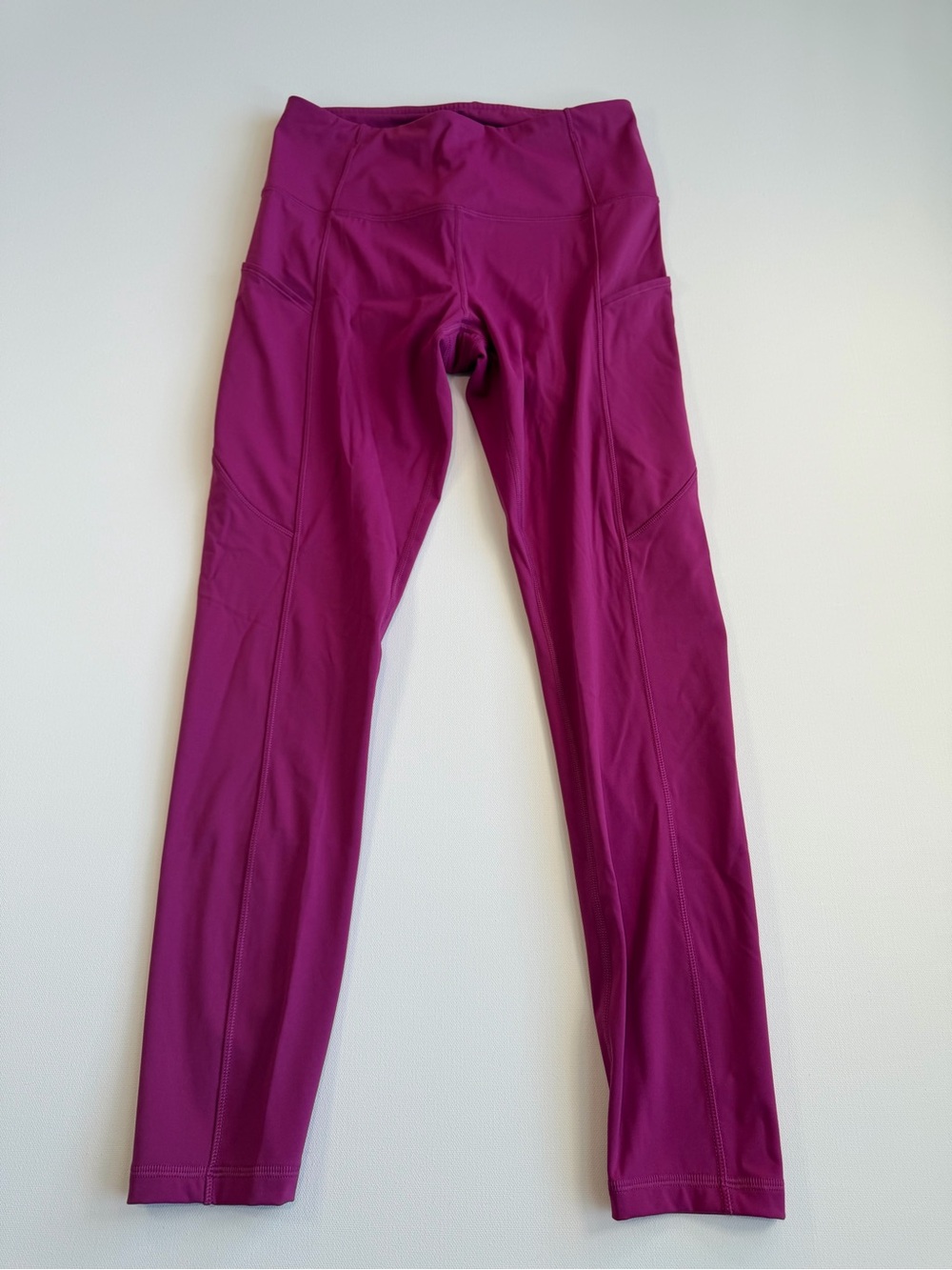 CRZ YOGA High Waist Leggings Fuchsia Pink Size Small Pockets Full Length Yoga